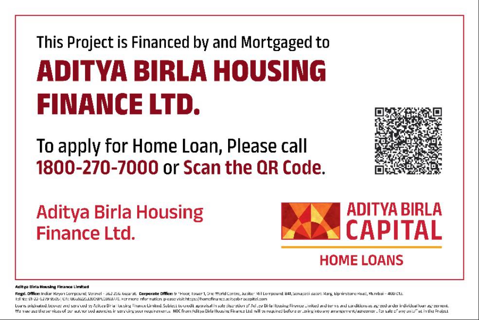 Project financed by and mortgaged to Aditya Birla Housing Finance Ltd.
